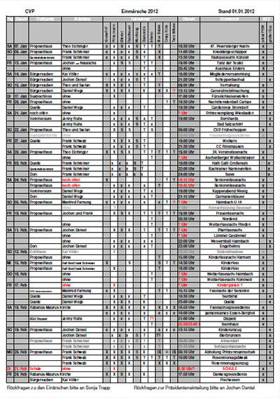 Bild Einmarschplan 2012
